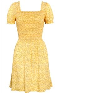 BP. Smocked Sheer Floral Print Mini Dress NEW